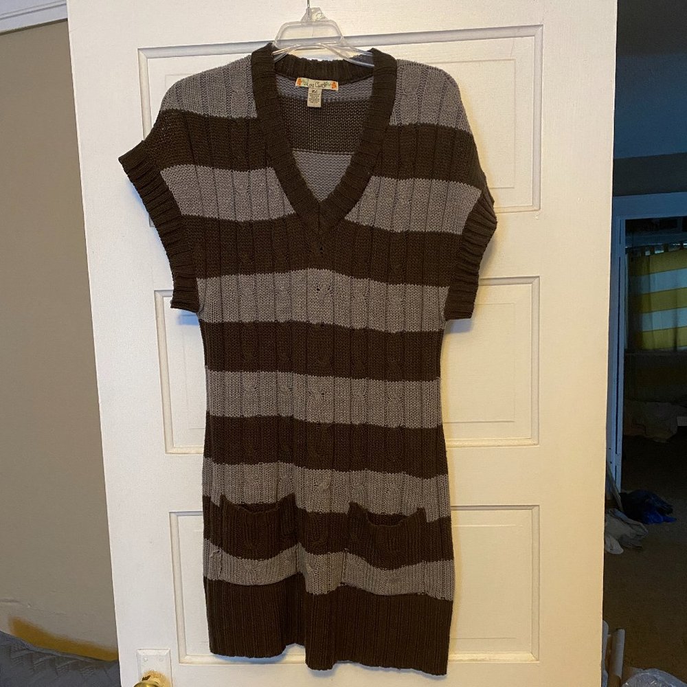 LIKE NEW Brown & Gray Sweater Dress